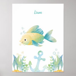 Póster Personalizable de peces subacuáticos de Whimsy