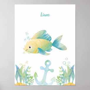 Póster Personalizable de peces subacuáticos de Whimsy