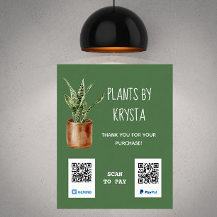 Póster Personalizable de planta de contenedor Pago de cód