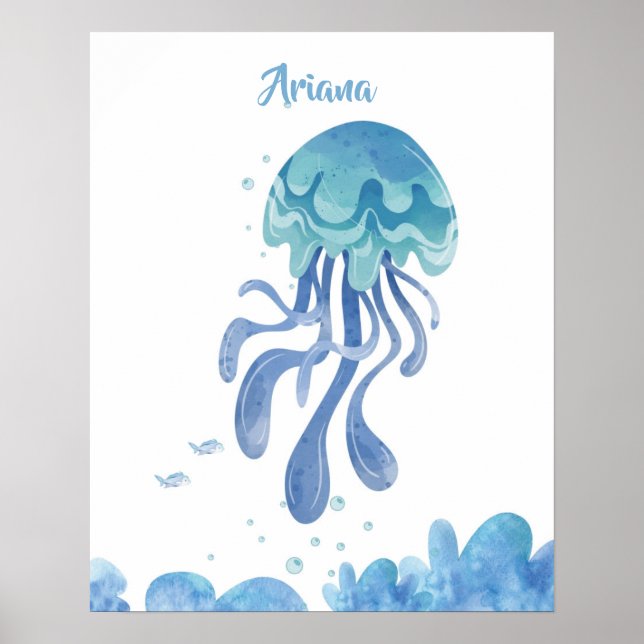 Póster Personalizable de serenidad de las medusas (Frente)