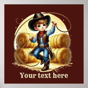 Póster Personalizable de vaqueros occidentales