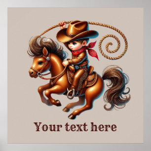 Póster Personalizable de vaqueros occidentales