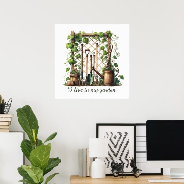 Póster Personalizable de vida en el jardín (Oficina en casa)