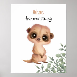 Póster Personalizable de Whispering Meerkat Affirmations