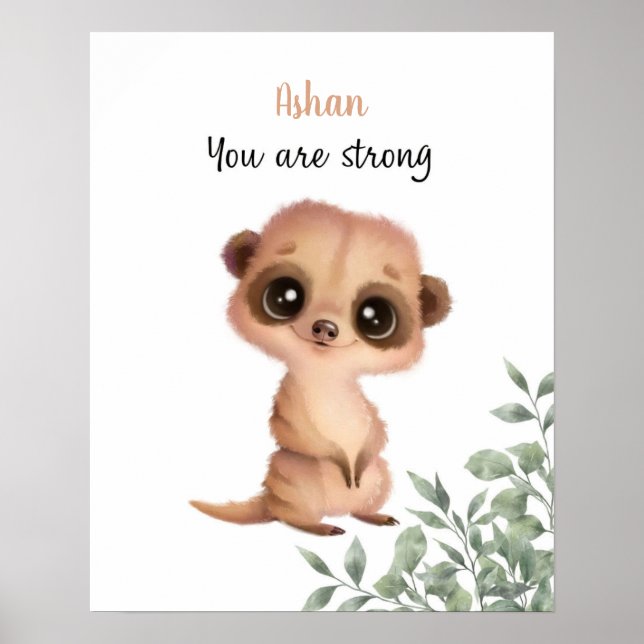 Póster Personalizable de Whispering Meerkat Affirmations (Frente)
