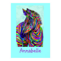 poster personalizable de zebra de arte pop