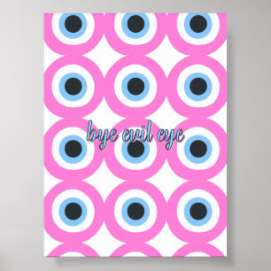 Póster personalizable del ojo malo rosa 🧿