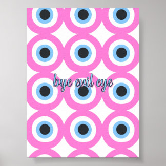 Póster personalizable del ojo malo rosa 🧿