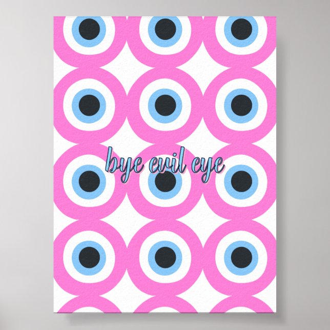 Póster personalizable del ojo malo rosa 🧿 (Frente)
