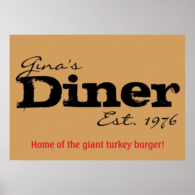 Póster Personalizable Diner Poster (Frente)