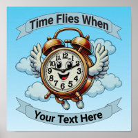 Personalizable "El tiempo vuela cuando" Reloj vola