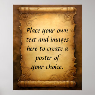 Póster Personalizable Fantasy Scroll