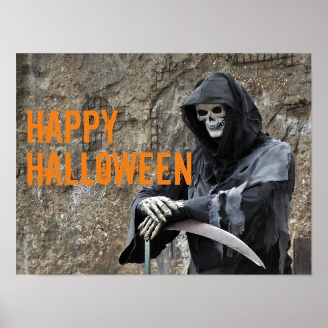 Póster Personalizable Halloween Grim Reaper (Frente)