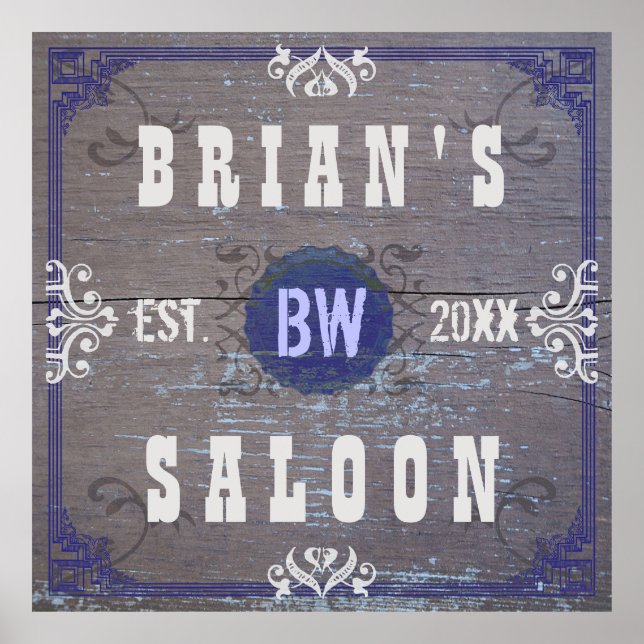 Póster Personalizable Home Bar Beer Saloon para grandes t (Frente)