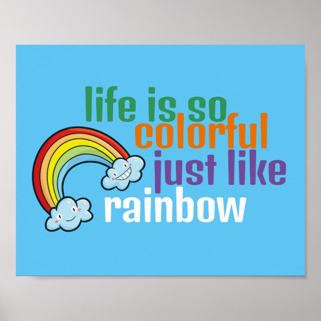 Póster Personalizable La vida como el arcoiris (Frente)
