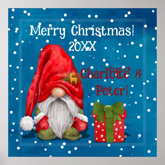 Póster Personalizable lindo padre Navidad (Frente)