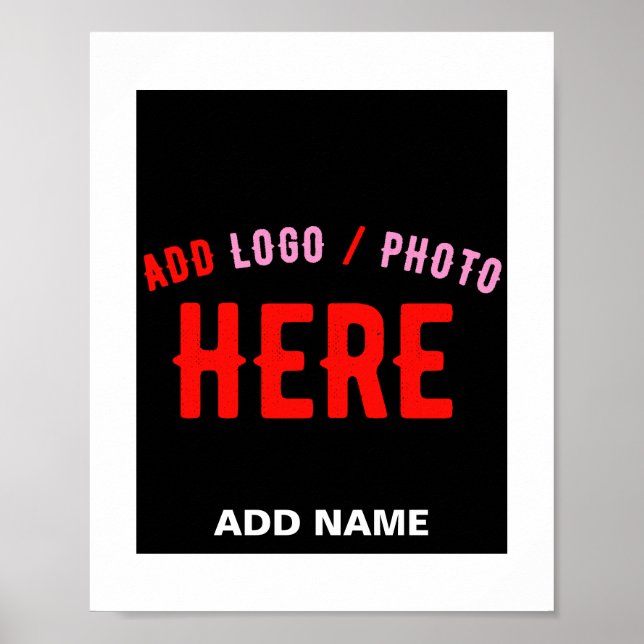 PÓSTER PERSONALIZABLE MODERNO ESTILO NEGRO VERIFICADO MAR (Frente)