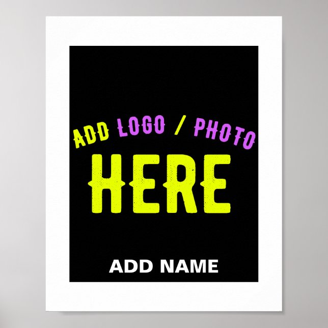 PÓSTER PERSONALIZABLE MODERNO ESTILO NEGRO VERIFICADO MAR (Frente)