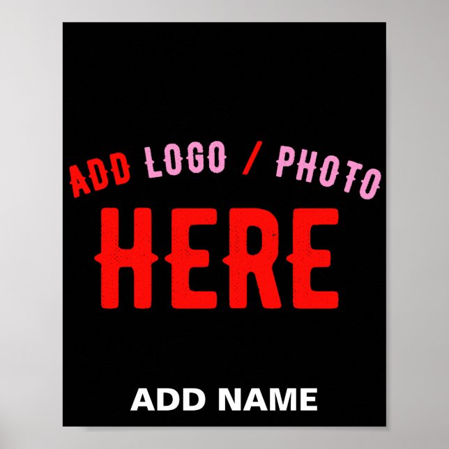 PÓSTER PERSONALIZABLE MODERNO ESTILO NEGRO VERIFICADO MAR (Frente)