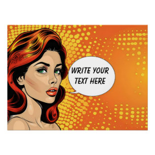 Póster Personalizable Naranja retro