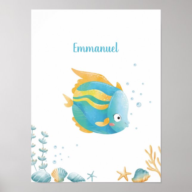 Póster Personalizable Ocean Dreams Discovery Fish (Frente)