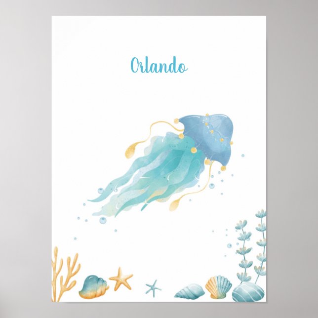 Póster Personalizable Ocean Dreams Discovery Jellyfish (Frente)