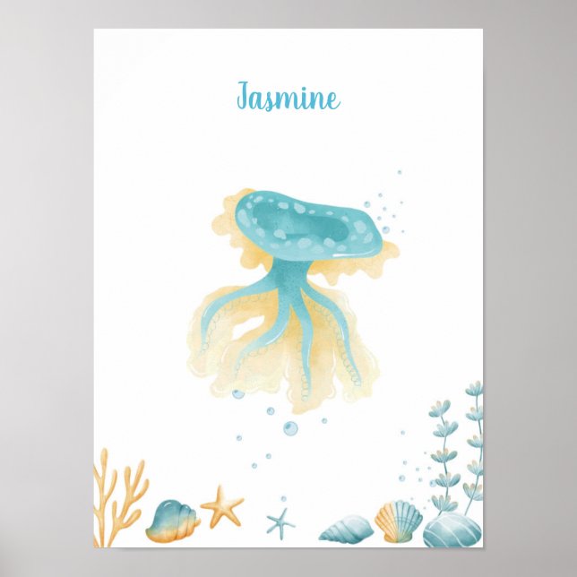 Póster Personalizable Ocean Dreams Discovery Jellyfish (Frente)
