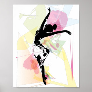 Póster Personalizable pastel colorido de la silueta Balle