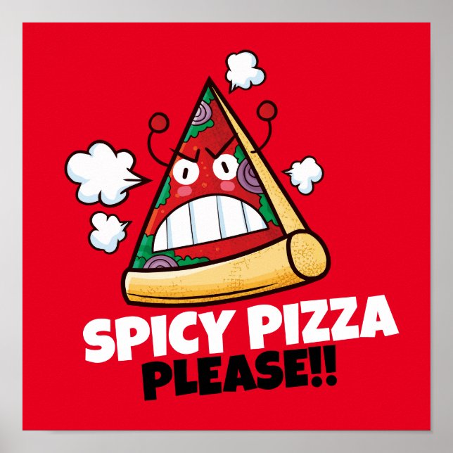 Póster ¡personalizable Pizza Spicy Por Favor! (Frente)