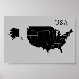 Póster Personalizable Poster de Mapas de los Estados Unid