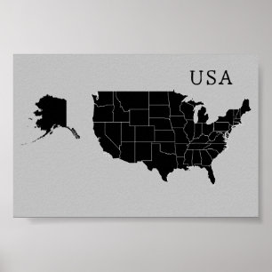 Póster Personalizable Poster de Mapas de los Estados Unid