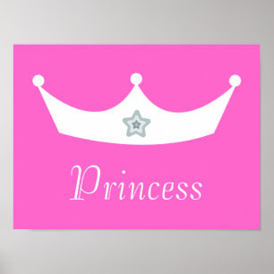 Póster Personalizable Princesa Rosa de la Corona Blanca