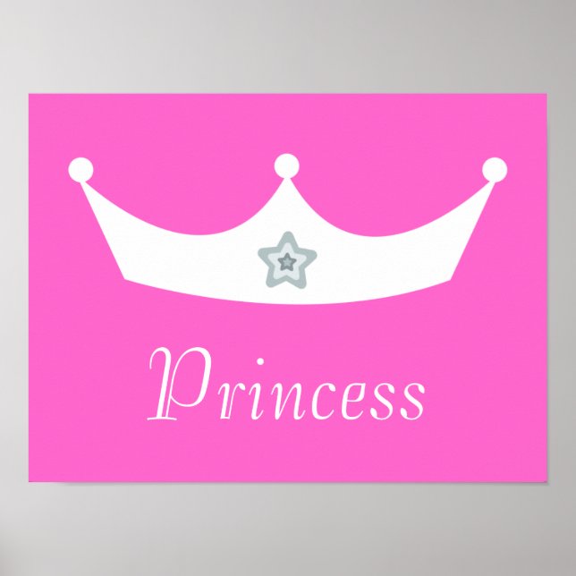 Póster Personalizable Princesa Rosa de la Corona Blanca (Frente)