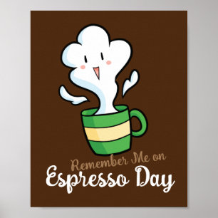 Póster Personalizable Recuérdame en el Día del Espresso