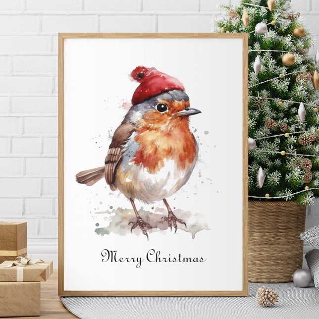 Póster personalizable Red Robin de navidades (Subido por el creador)