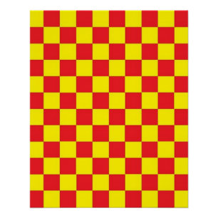 Póster Personalizable rojo y amarillo revisado
