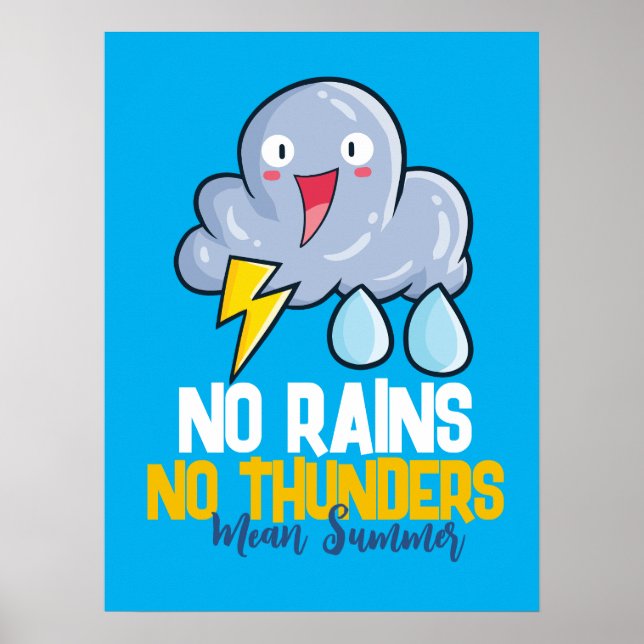 Póster Personalizable sin lluvias sin truenos (Frente)