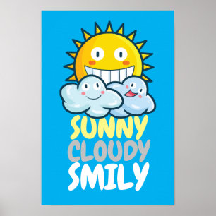 Póster Personalizable Sunny Cloudy Smiliy