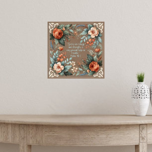 Póster Personalizable Verse de la Biblia Floral de Mocha