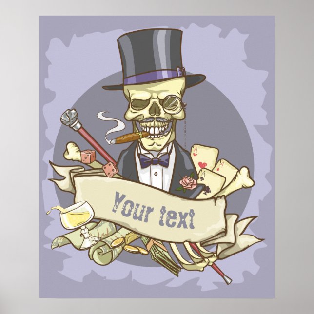 Póster Personalizable Vintage Skull (Frente)