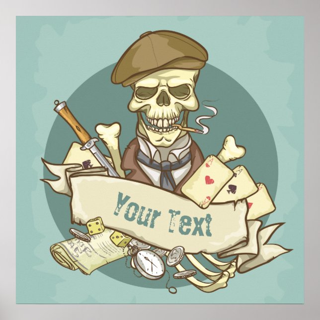 Póster Personalizable Vintage Skull (Frente)