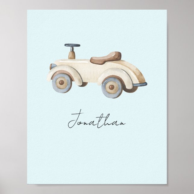 Póster Personalizable Vintage Toy Car (Frente)