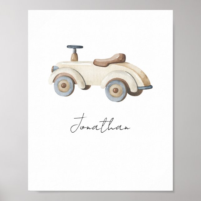 Póster Personalizable Vintage Toy Car (Frente)