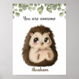 Póster Personalizable Whispering Hedgehog Affirmations