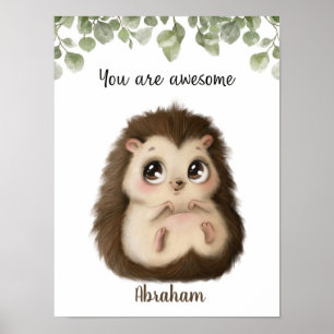 Póster Personalizable Whispering Hedgehog Affirmations