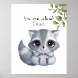 Póster Personalizable Whispering Raccoon Affirmations