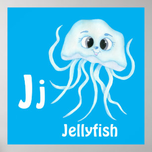 Póster Personalización de Jellyfish ABC: Letra J-Añadir t