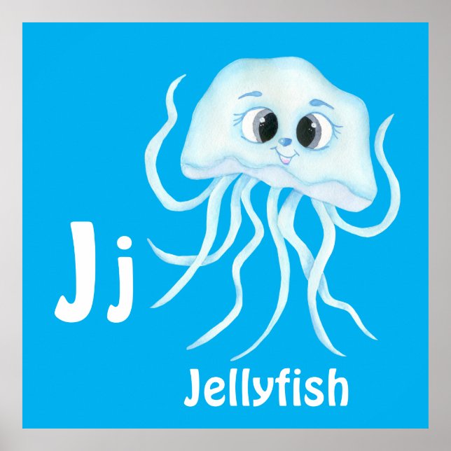 Póster Personalización de Jellyfish ABC: Letra J-Añadir t (Frente)