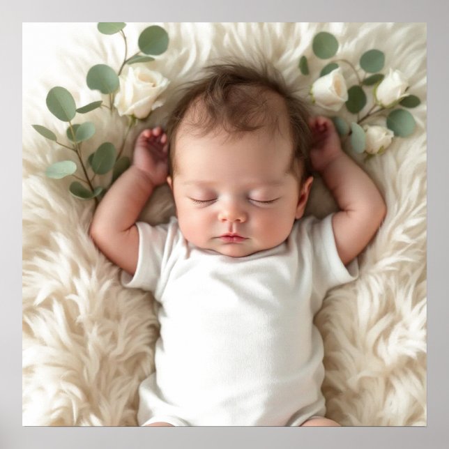 Póster Personalización de la foto del bebé (Frente)