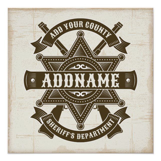 Póster Personalización de la placa del alguacil del antig (Anverso)